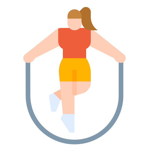 woman jumping rope with thick training jump rope
