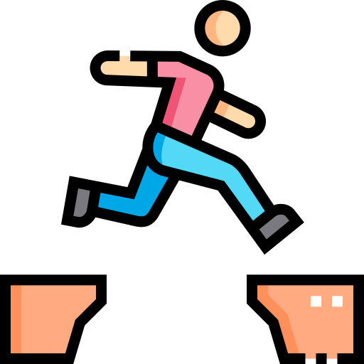 person jumping over a hurdle